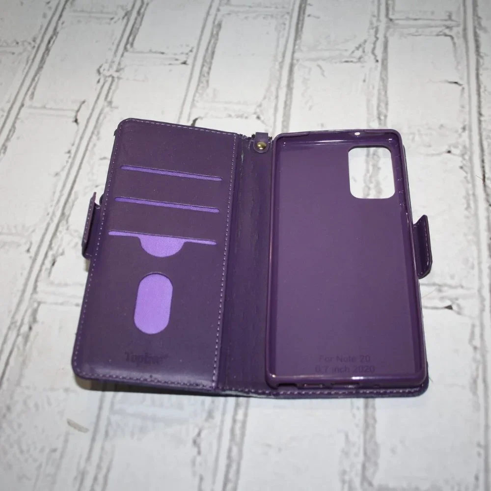 💜 PURPLE NOTE 20 WALLET CASE · FAUX LEATHER 📱